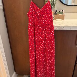 Red Floral Jumpsuit